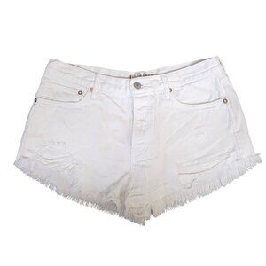 We The Free Shorts Women White 29 Loving Good Vibrations 2" Denim Free‎ People